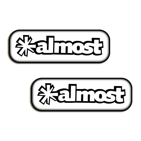 Almost Skateboards Domed Stickers White and Black 2 pcs