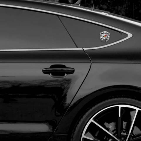 Honda Bodyside Emblem Badge Silver Brushed Steel Tricolor Edition