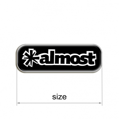 Almost Skateboards Domed Stickers Black with White 2 pcs