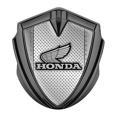 Honda Bodyside Domed Emblem Graphite Industrial Plate Monochrome Logo