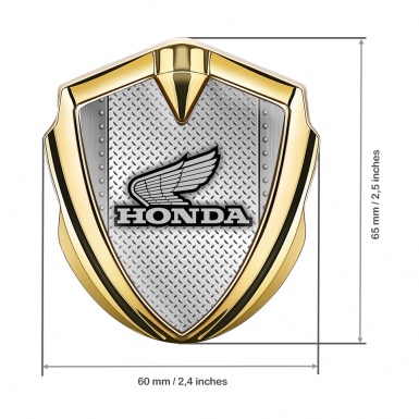 Honda Bodyside Domed Emblem Gold Industrial Plate Monochrome Logo