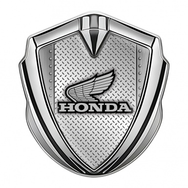 Honda Bodyside Domed Emblem Silver Industrial Plate Monochrome Logo