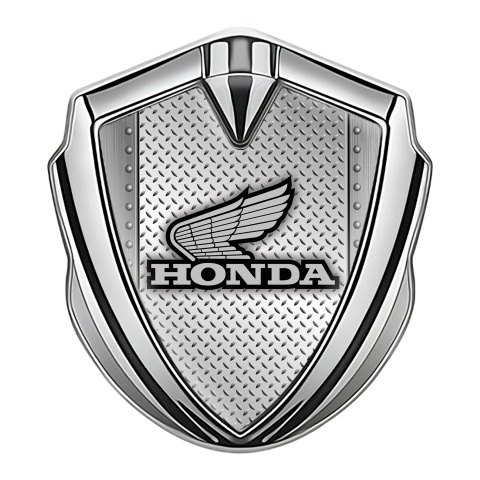 Honda Bodyside Domed Emblem Silver Industrial Plate Monochrome Logo
