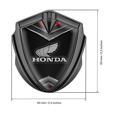 Honda Metal Emblem Self Adhesive Graphite Dark Mesh Chrome Elements