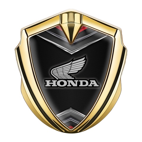 Honda Metal Emblem Self Adhesive Gold Dark Mesh Chrome Elements