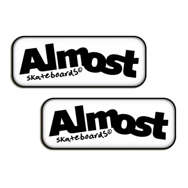 Almost Silicone Stickers with White with Black 2 pcs