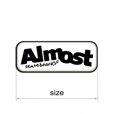 Almost Silicone Stickers with White with Black 2 pcs