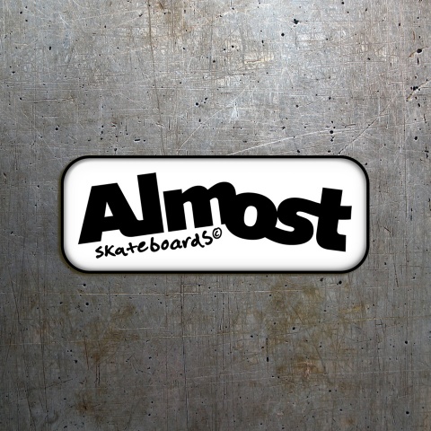 Almost Silicone Stickers with White with Black 2 pcs