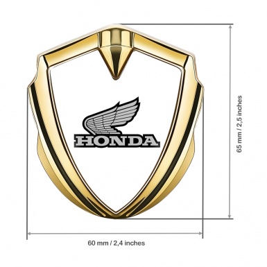 Honda Bodyside Emblem Self Adhesive Gold White Grey Logo Design