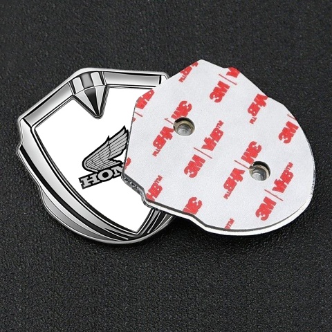 Honda Bodyside Emblem Self Adhesive Silver White Grey Logo Design