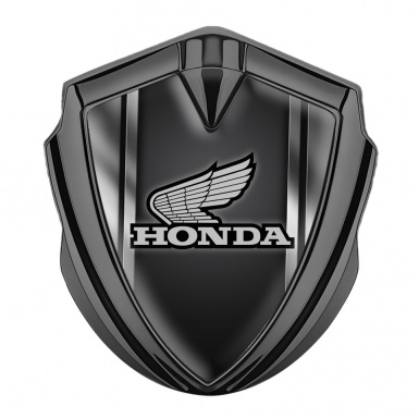 Honda Emblem Badge Self Adhesive Graphite Side Frame Grey Logo