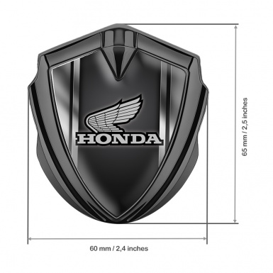 Honda Emblem Badge Self Adhesive Graphite Side Frame Grey Logo