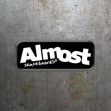 Almost Silicone 3D Stickers Black and White Logo 2 pcs