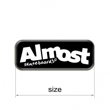 Almost Silicone 3D Stickers Black and White Logo 2 pcs