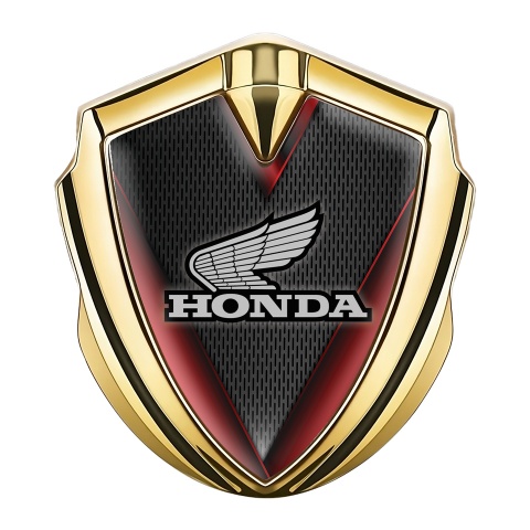 Honda Fender Emblem Metal Gold Dark Mesh Crimson Elements