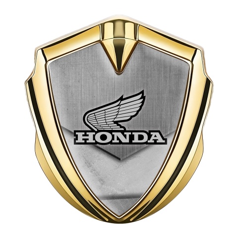 Honda Emblem Trunk Badge Gold Stone Slab Monochrome Design