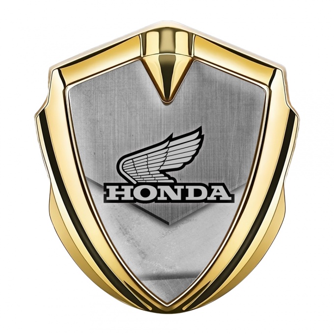 Honda Emblem Trunk Badge Gold Stone Slab Monochrome Design