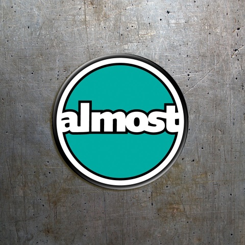 Almost Silicone Stickers Turquoise Circle 2 pcs