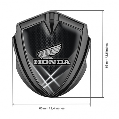 Honda Trunk Emblem Badge Graphite Light Hex Monochrome Edition