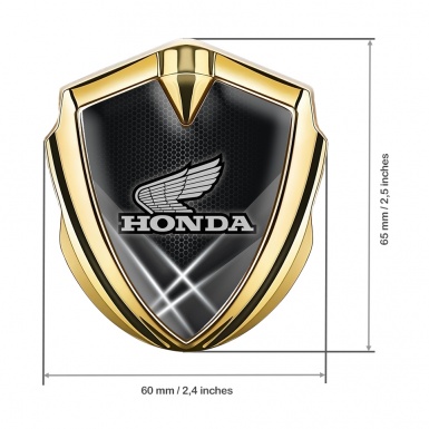 Honda Trunk Emblem Badge Gold Light Hex Monochrome Edition