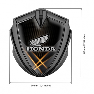 Honda Bodyside Domed Emblem Graphite Orange Hex Light Beams Motif