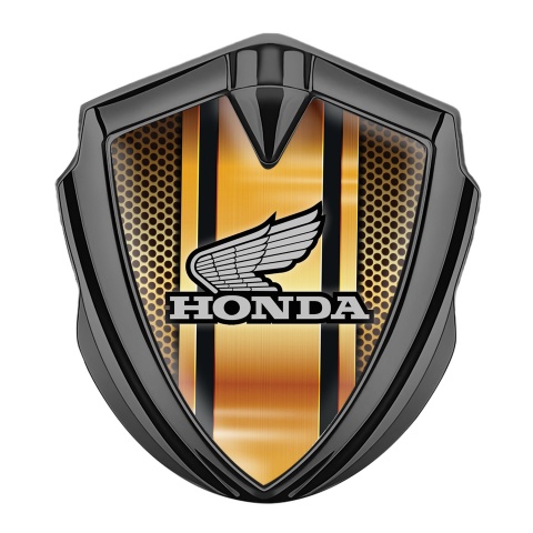 Honda Bodyside Emblem Self Adhesive Graphite Orange Mesh Grey Logo