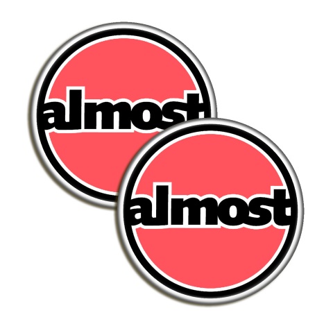 Almost Silicone Stickers Dark Pink Circle 2 pcs