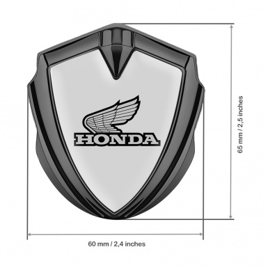 Honda Emblem Badge Self Adhesive Graphite Grey Background Winged Logo