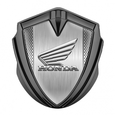 Honda Bodyside Domed Emblem Graphite Steel Grate Center Chrome Wings