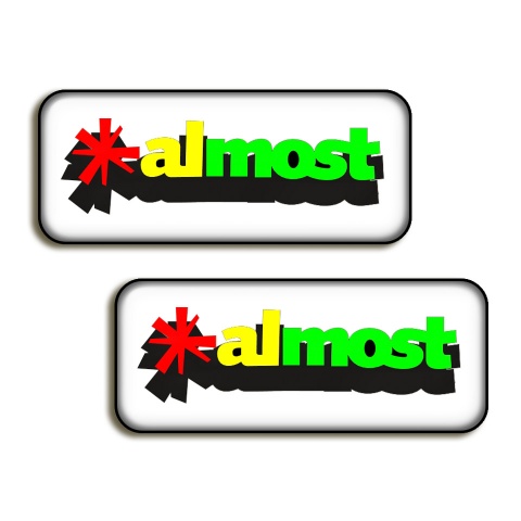 Almost Skateboards Domed Stickers Multicolor Logo 2 pcs