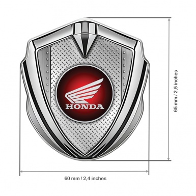 Honda Emblem Badge Self Adhesive Silver Metal Treadplate Circle Logo