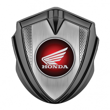 Honda Emblem Fender Badge Graphite Metallic Mesh Circle Design