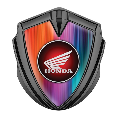Honda Emblem Trunk Badge Graphite Color Gradient Crimson Circle