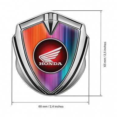 Honda Emblem Trunk Badge Silver Color Gradient Crimson Circle