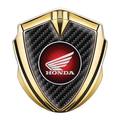 Honda Emblem Self Adhesive Gold Black Carbon Crimson Circle Logo