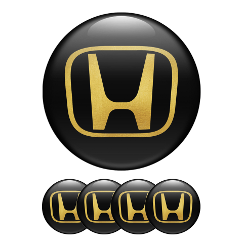 Honda Silicone Stickers Wheel Center Cap Gold Logo Edition