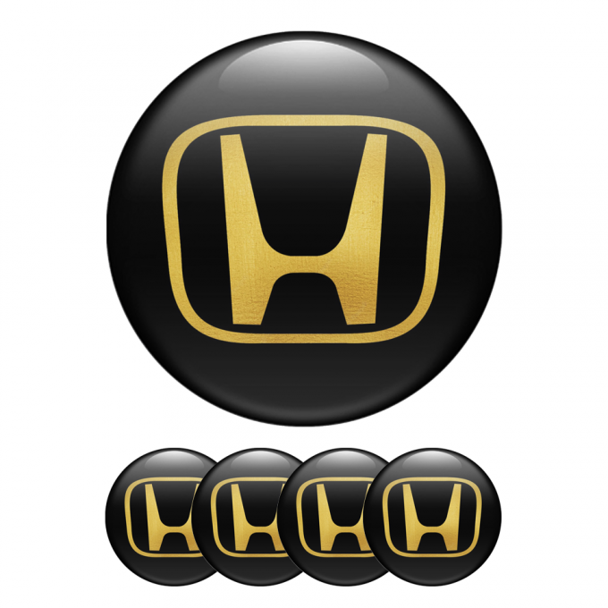 Honda Silicone Stickers Wheel Center Cap Gold Logo Edition