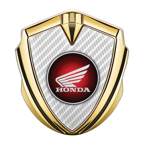 Honda Trunk Emblem Badge Gold White Carbon Crimson Logo Design