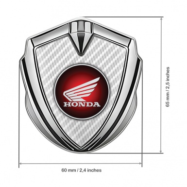 Honda Trunk Emblem Badge Silver White Carbon Crimson Logo Design