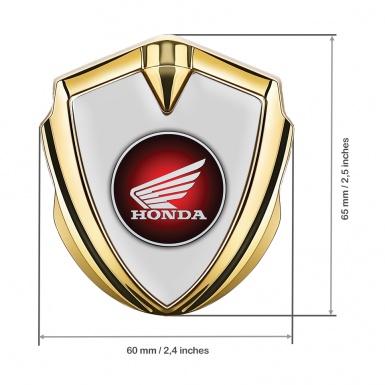 Honda Emblem Badge Self Adhesive Gold Moon Grey Circle Logo