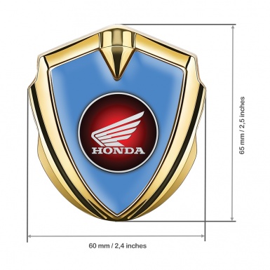 Honda Emblem Fender Badge Gold Blue Foundation Circle Logo