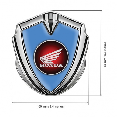 Honda Emblem Fender Badge Silver Blue Foundation Circle Logo