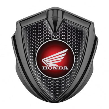 Honda Emblem Metal Badge Graphite Dark Grate Crimson Logo Design