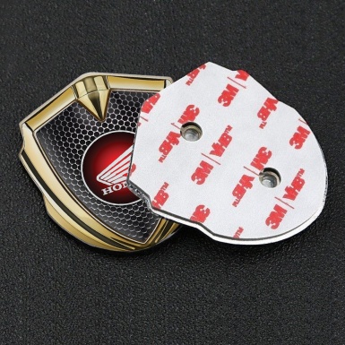 Honda Emblem Metal Badge Gold Dark Grate Crimson Logo Design