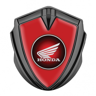Honda Emblem Self Adhesive Graphite Red Background Circle Edition