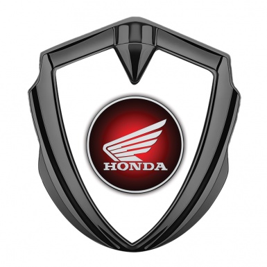 Honda Bodyside Emblem Badge Graphite White Background Red Circle
