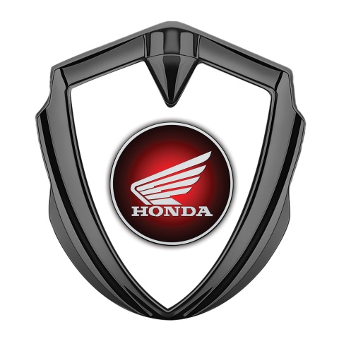 Honda Bodyside Emblem Badge Graphite White Background Red Circle