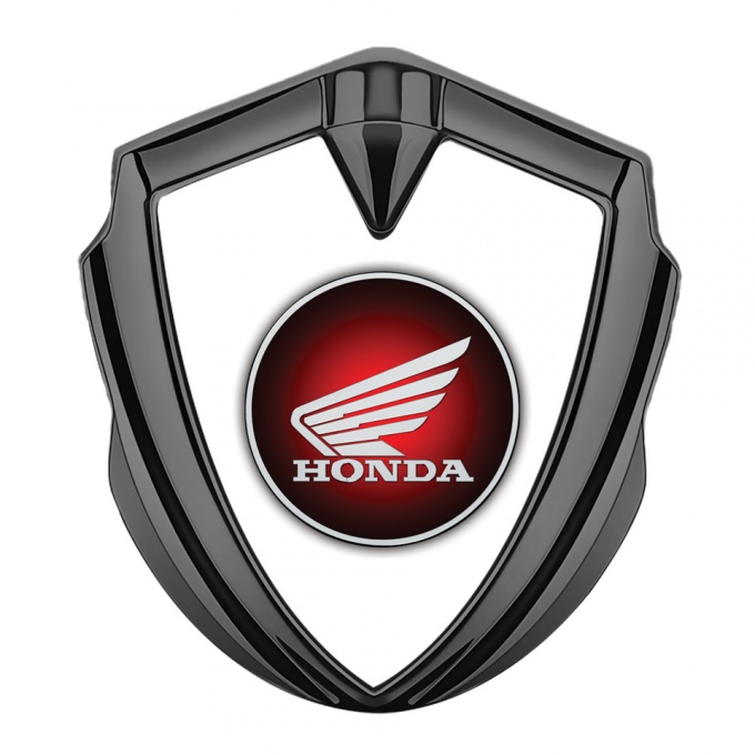 Honda Bodyside Emblem Badge Graphite White Background Red Circle