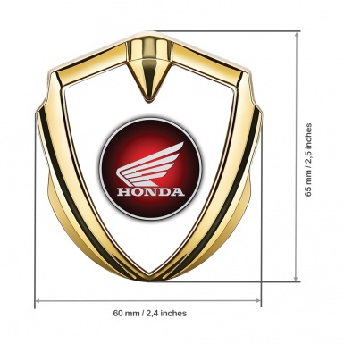 Honda Bodyside Emblem Badge Gold White Background Red Circle