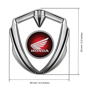 Honda Bodyside Emblem Badge Silver White Background Red Circle